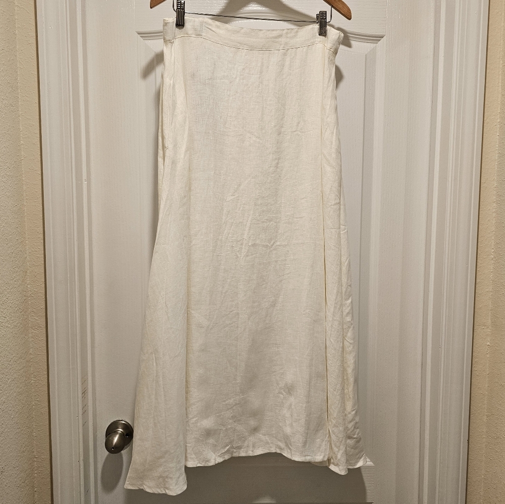 NWT Linen Handmade Studio Midi linen skirt Sandy